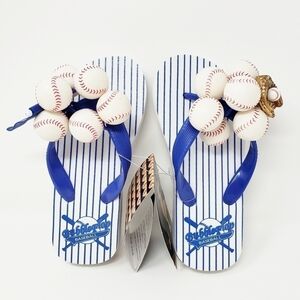 BUBBLEFLOP Baseball flip flop sandal NWT